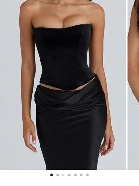 House of CB Black Strapless Corset Top